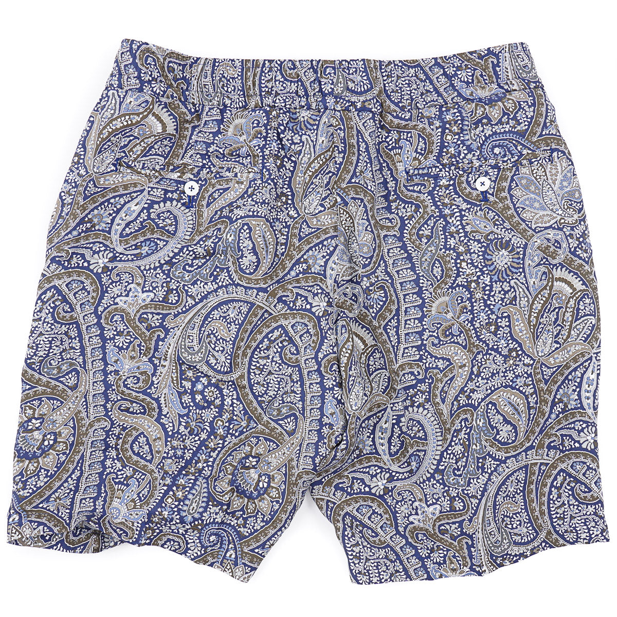 Isaia Printed Silk Drawstring Shorts