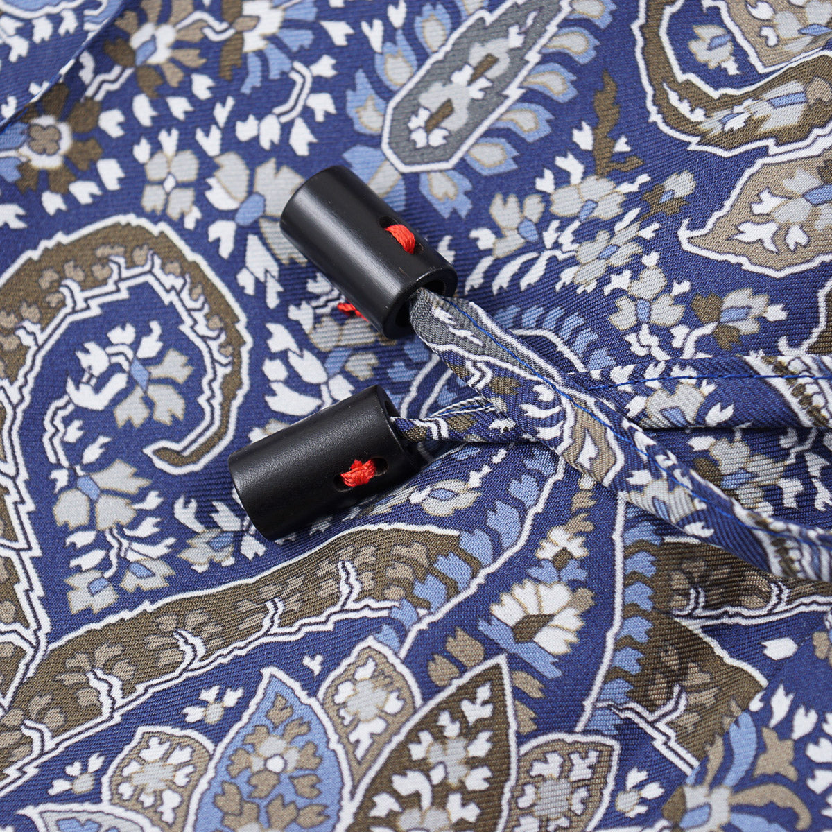 Isaia Printed Silk Drawstring Shorts