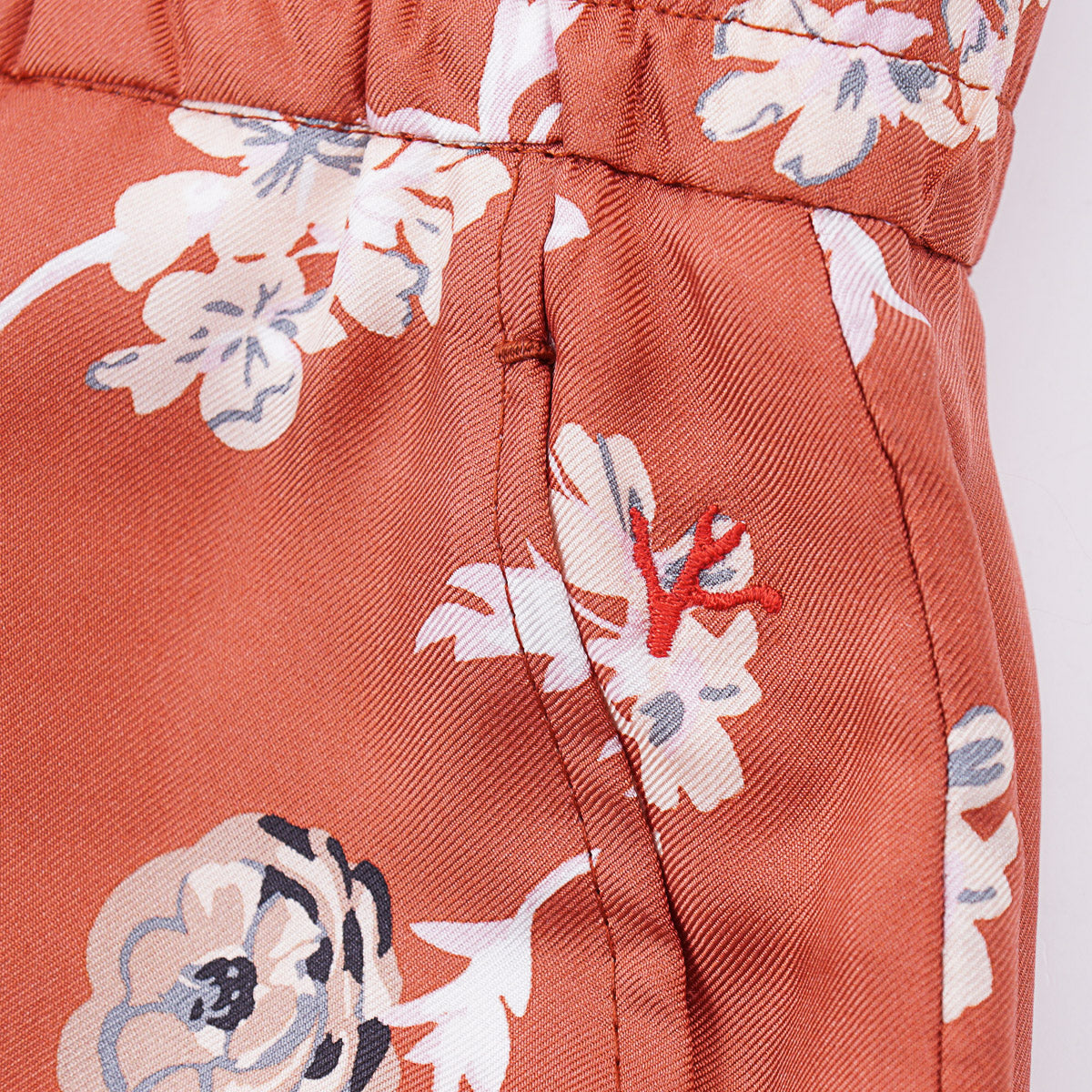 Isaia Printed Silk Drawstring Shorts