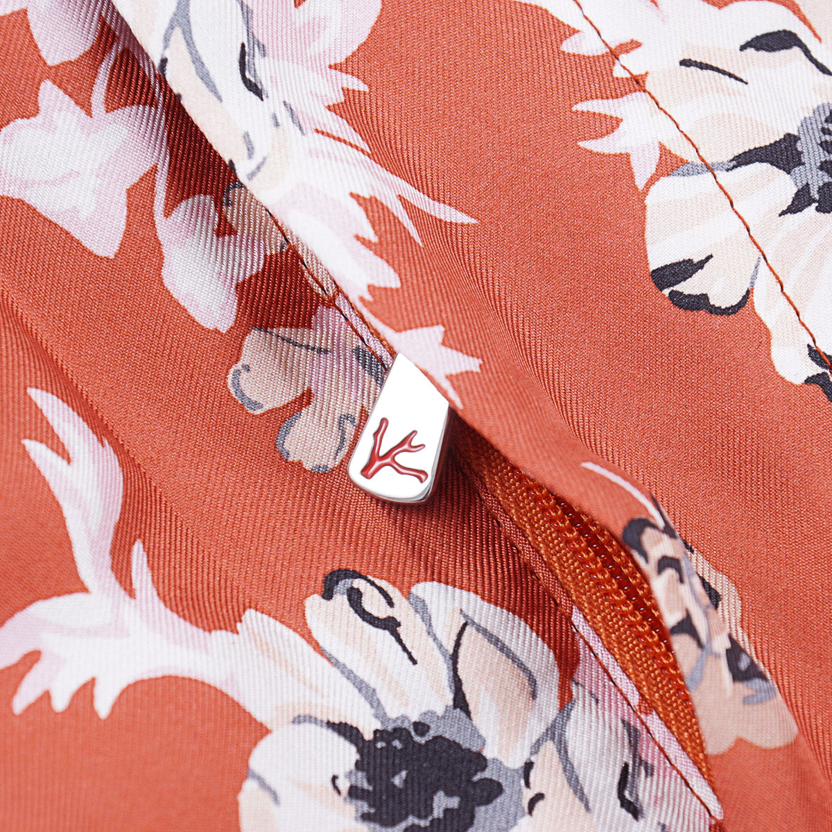 Isaia Printed Silk Drawstring Shorts