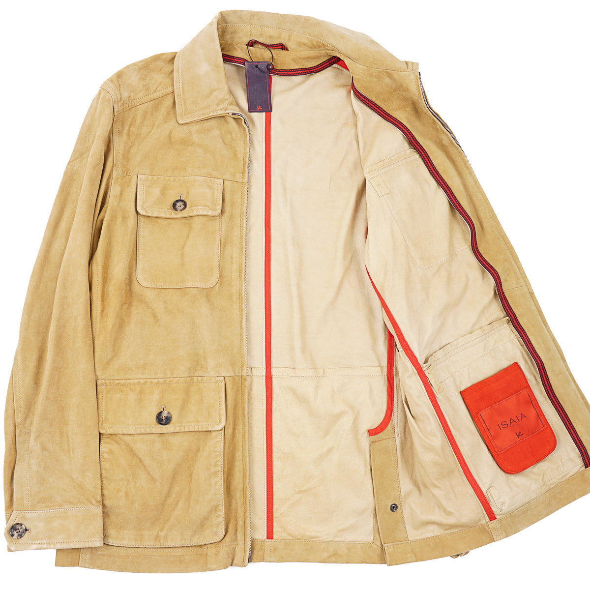 Isaia Unlined Lamb Suede Field Jacket