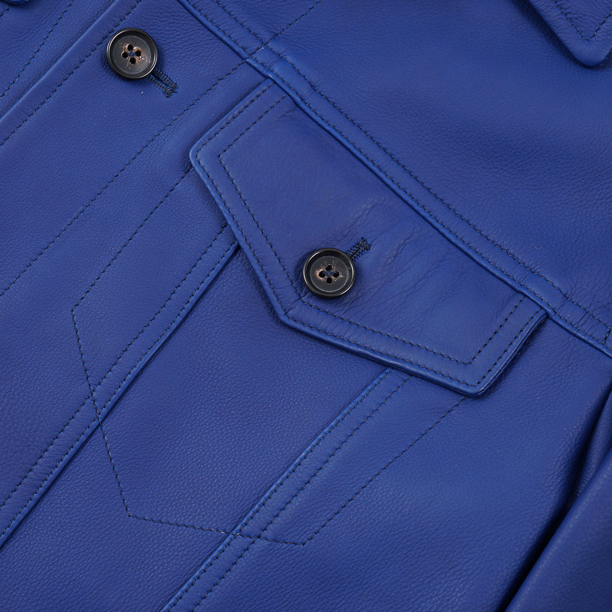 Isaia Satin Calf Leather Jacket