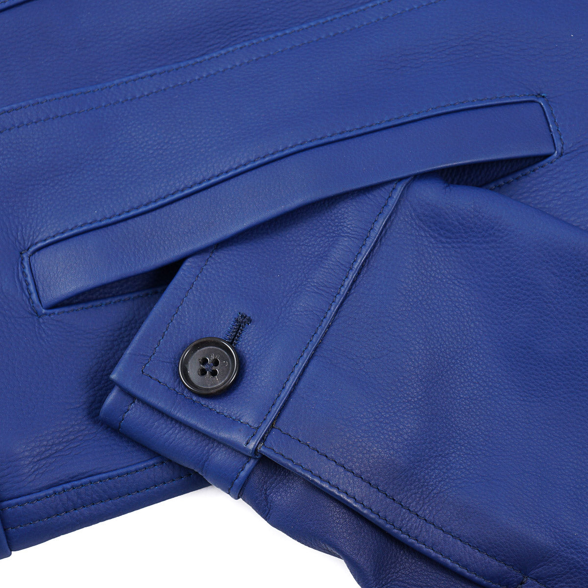 Isaia Satin Calf Leather Jacket