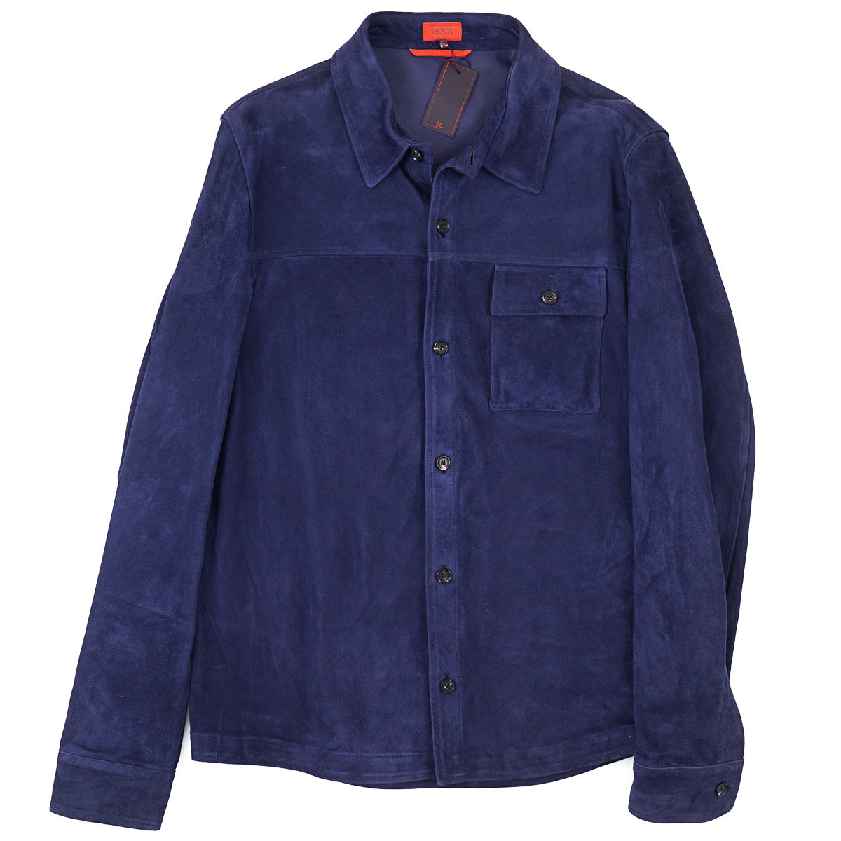Isaia Lamb Suede Leather Overshirt Jacket