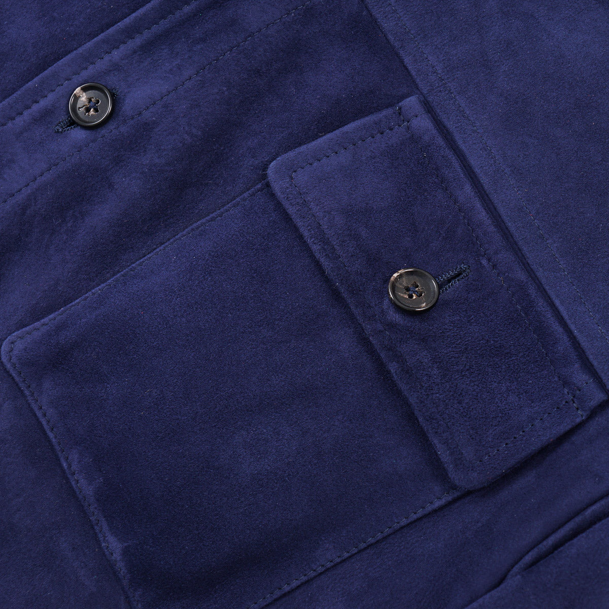 Isaia Lamb Suede Leather Overshirt Jacket