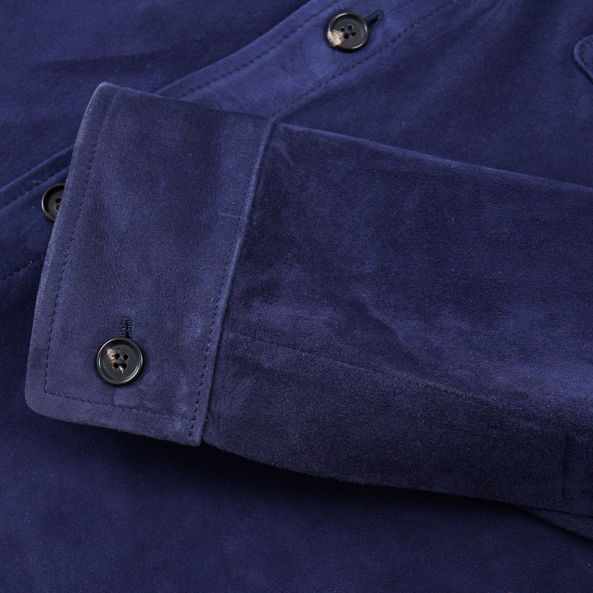 Isaia Lamb Suede Leather Overshirt Jacket