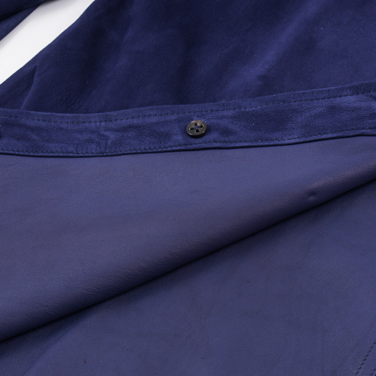 Isaia Lamb Suede Leather Overshirt Jacket