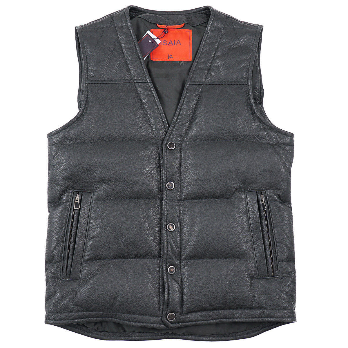 Isaia Deerskin Leather Puffer Vest