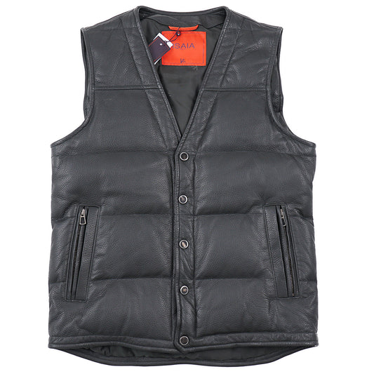 Isaia Deerskin Leather Puffer Vest