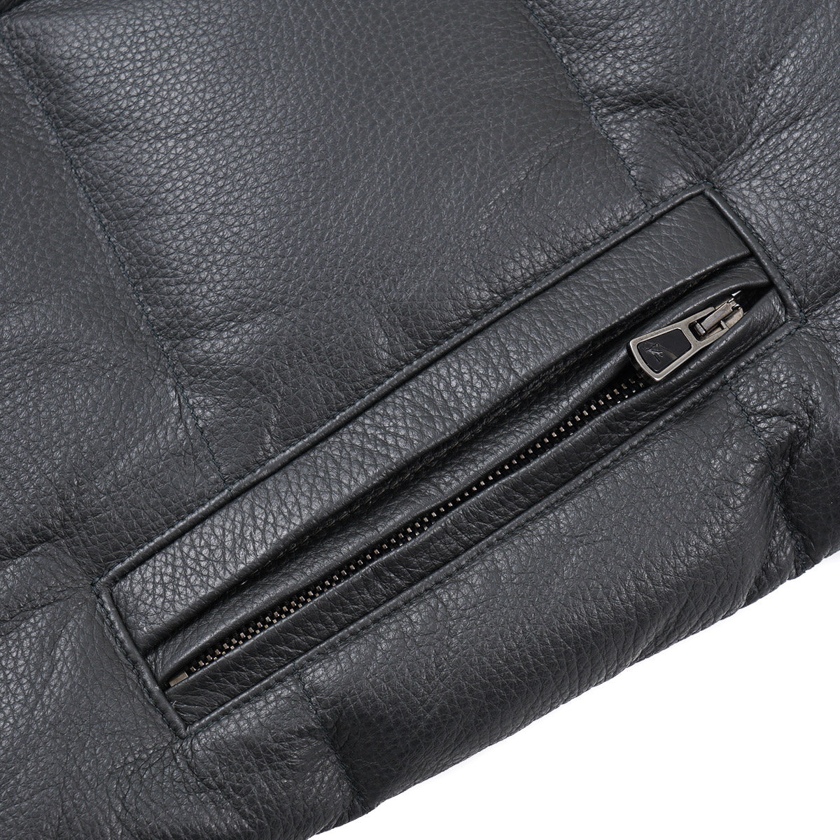 Isaia Deerskin Leather Puffer Vest