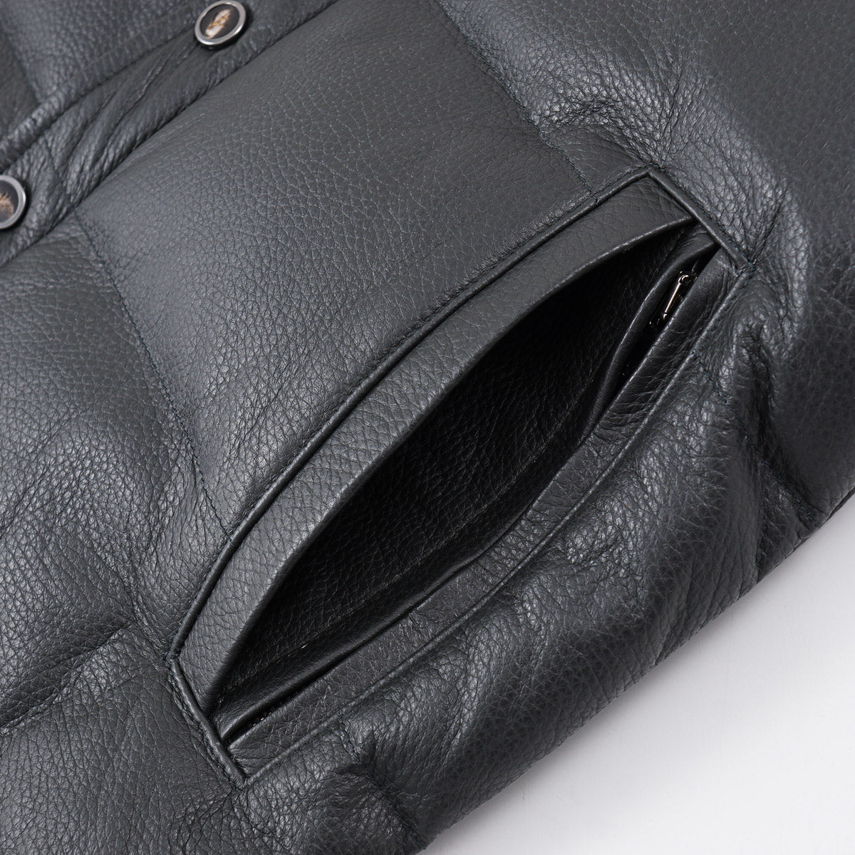 Isaia Deerskin Leather Puffer Vest