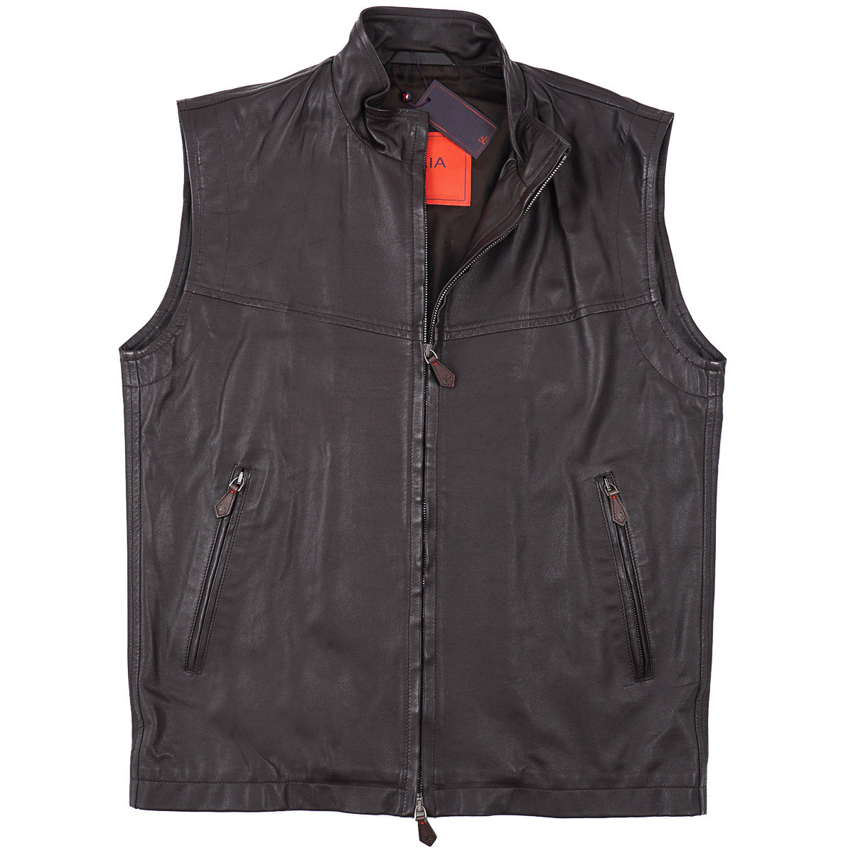 Isaia Soft Nappa Lamb Leather Vest