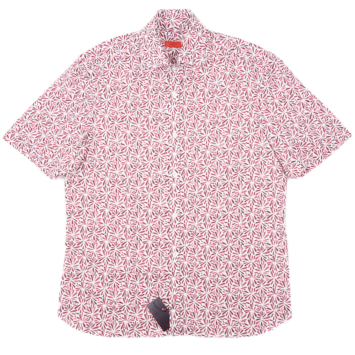 Isaia Short Sleeve Cotton Sport Shirt