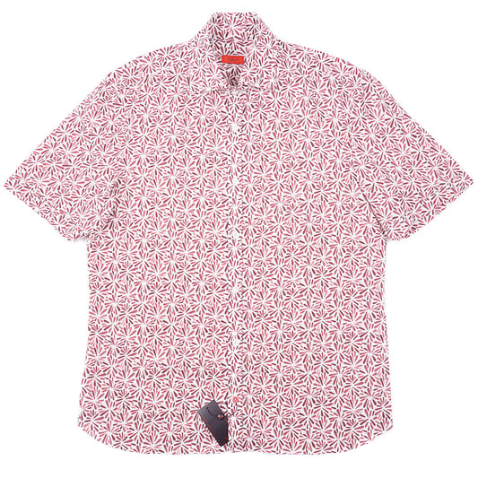 Isaia Short Sleeve Cotton Sport Shirt