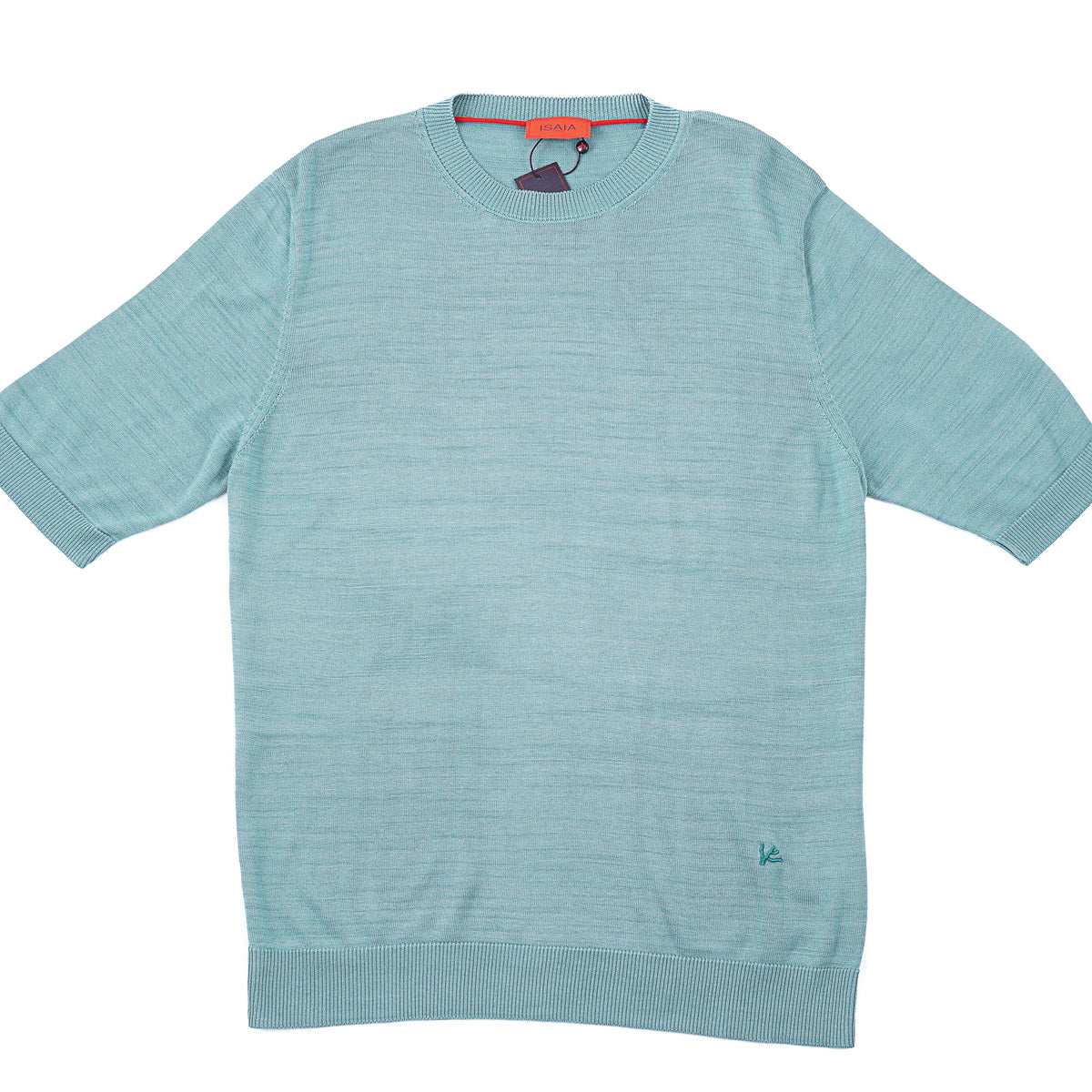 Isaia Short-Sleeve Knit Silk Sweater