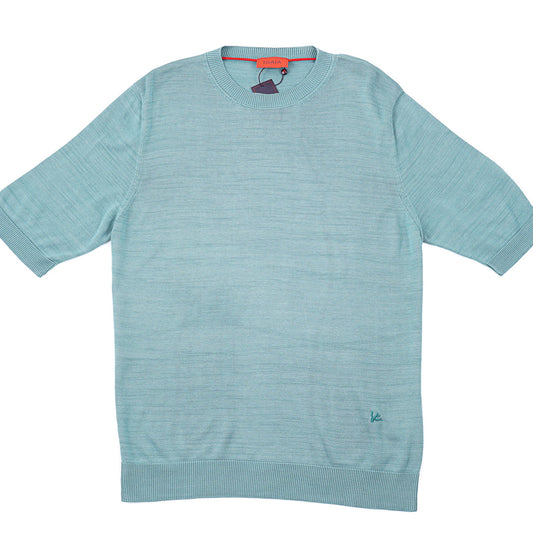 Isaia Short-Sleeve Knit Silk Sweater - Top Shelf Apparel