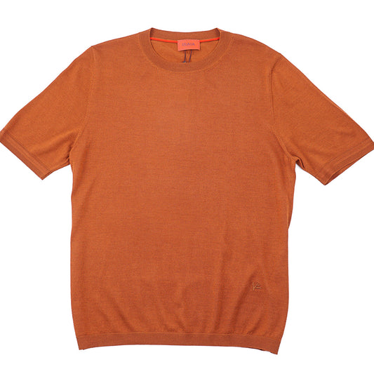 Isaia Short-Sleeve Wool-Silk-Cashmere Sweater - Top Shelf Apparel