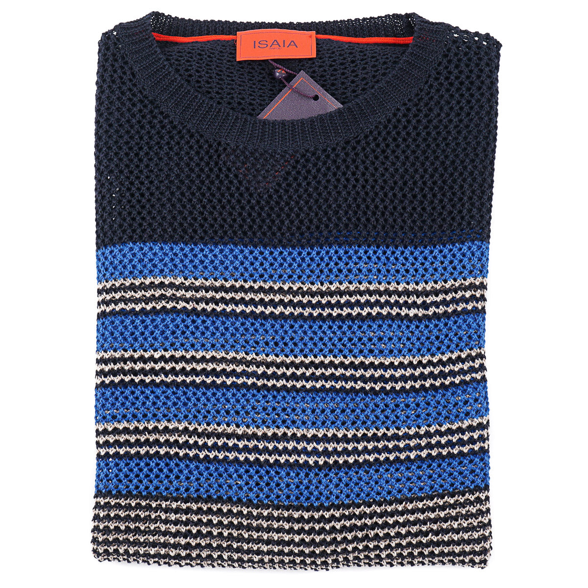 Isaia Short-Sleeve Knit Linen-Cotton Sweater