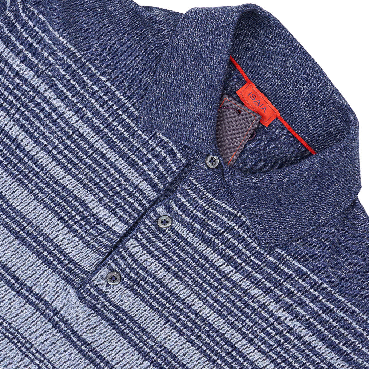 Isaia Linen-Cotton Polo Sweater