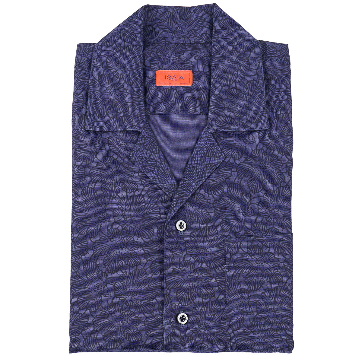 Isaia Printed Shirt with Camp Collar