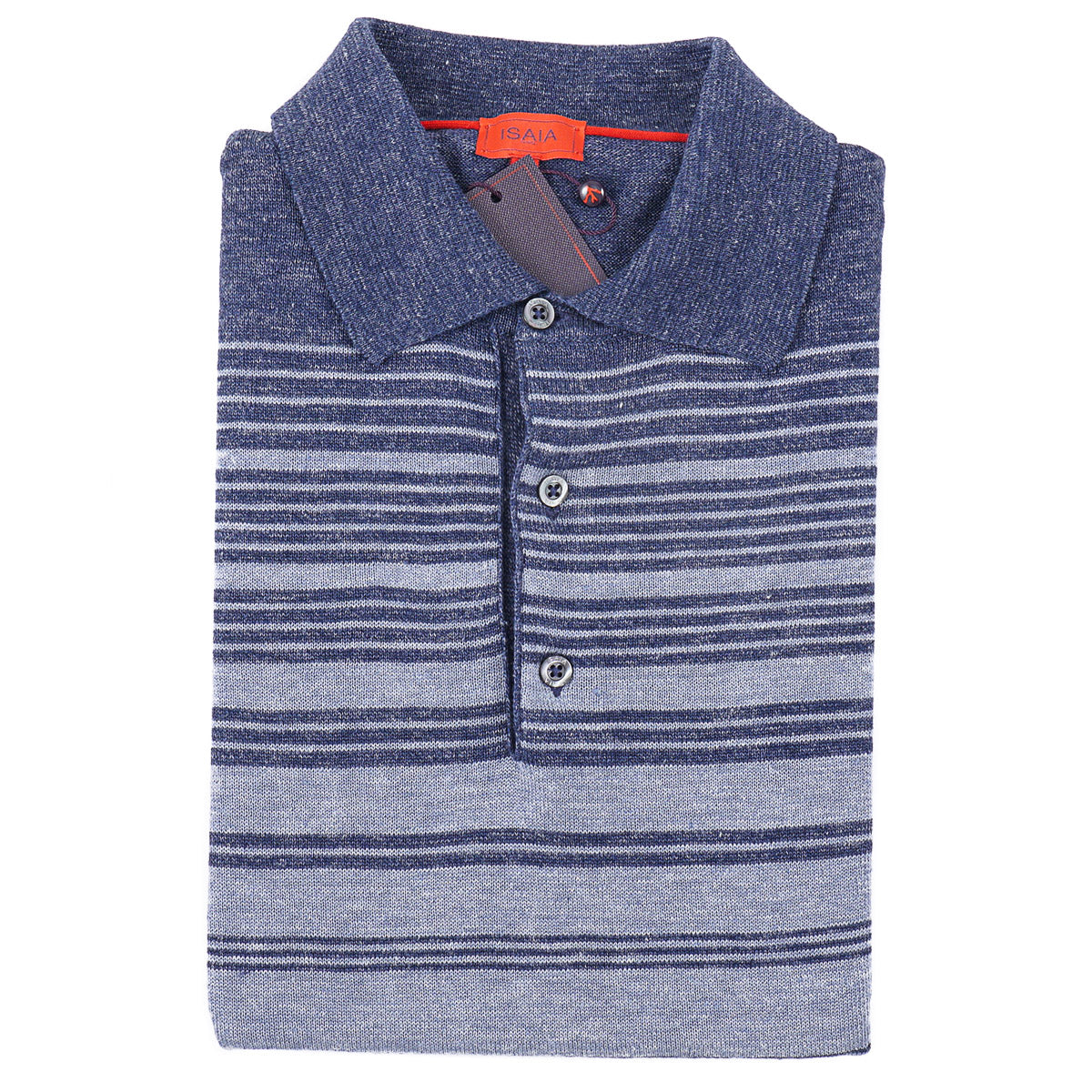 Isaia Linen-Cotton Polo Sweater