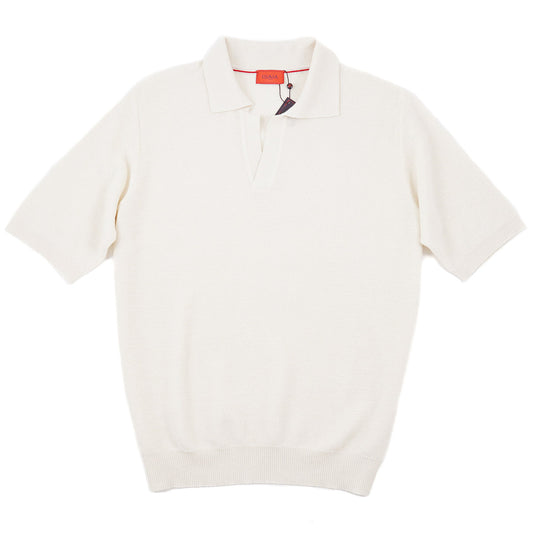 Isaia Linen-Cashmere Polo Sweater