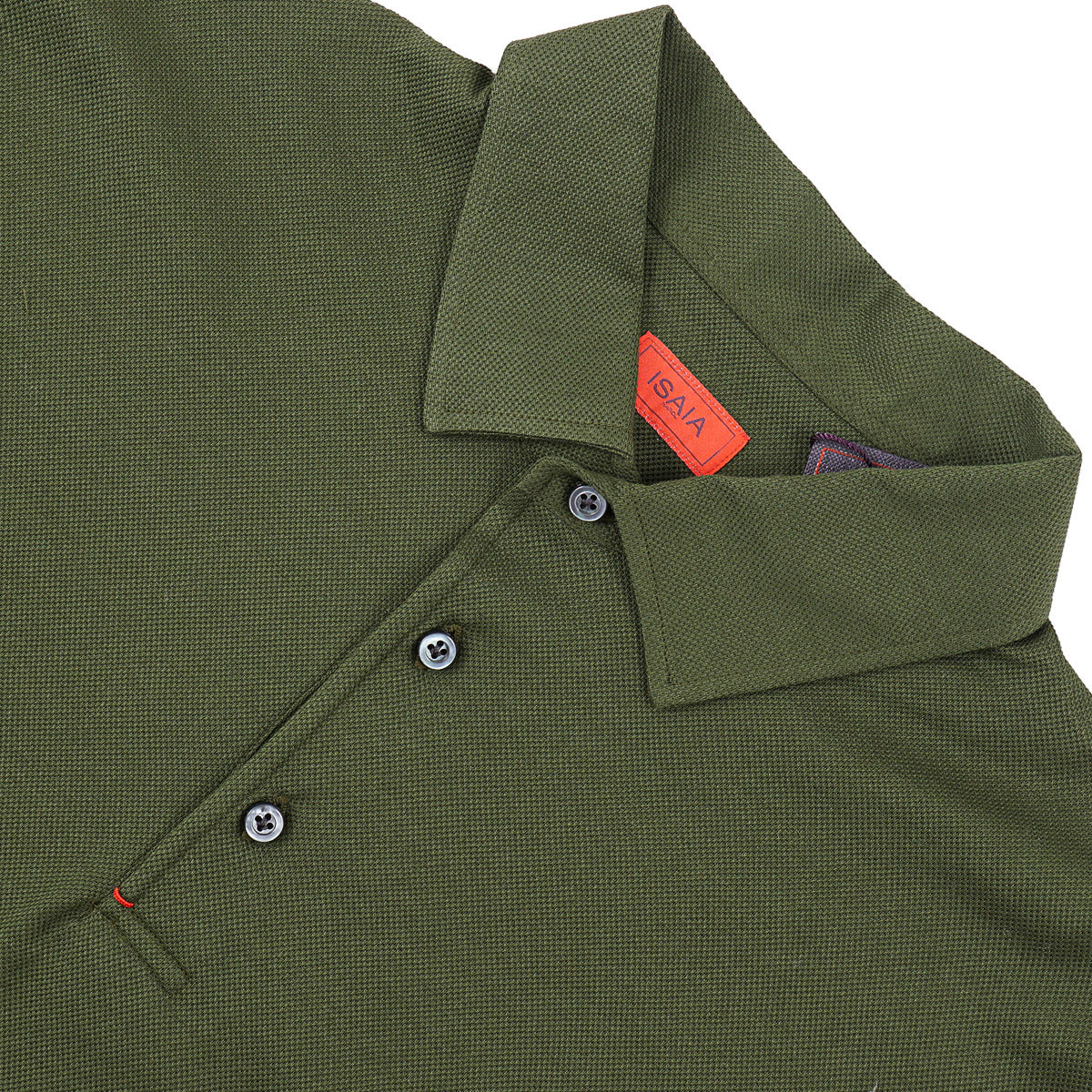 Isaia Pique Knit Cotton Polo