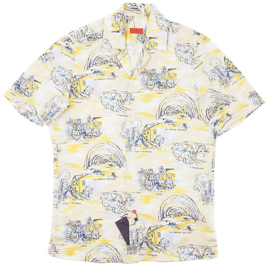 Isaia Lightweight Printed Silk Shirt