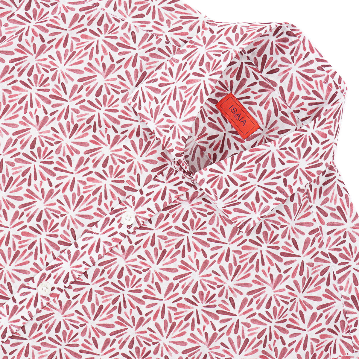 Isaia Short Sleeve Cotton Sport Shirt