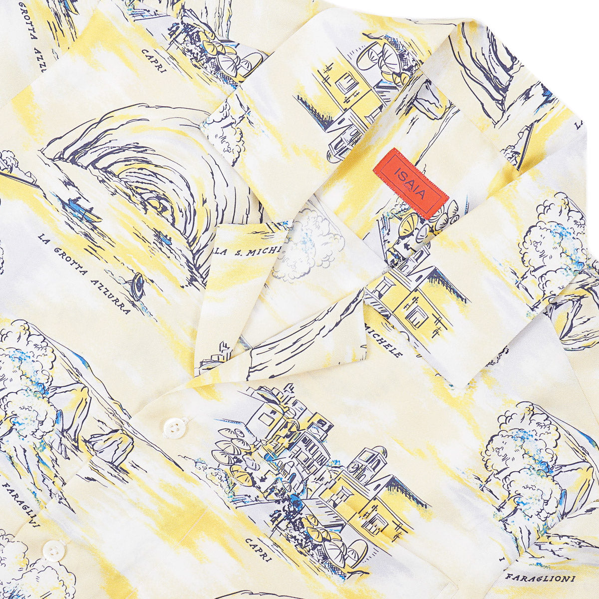 Isaia Lightweight Printed Silk Shirt