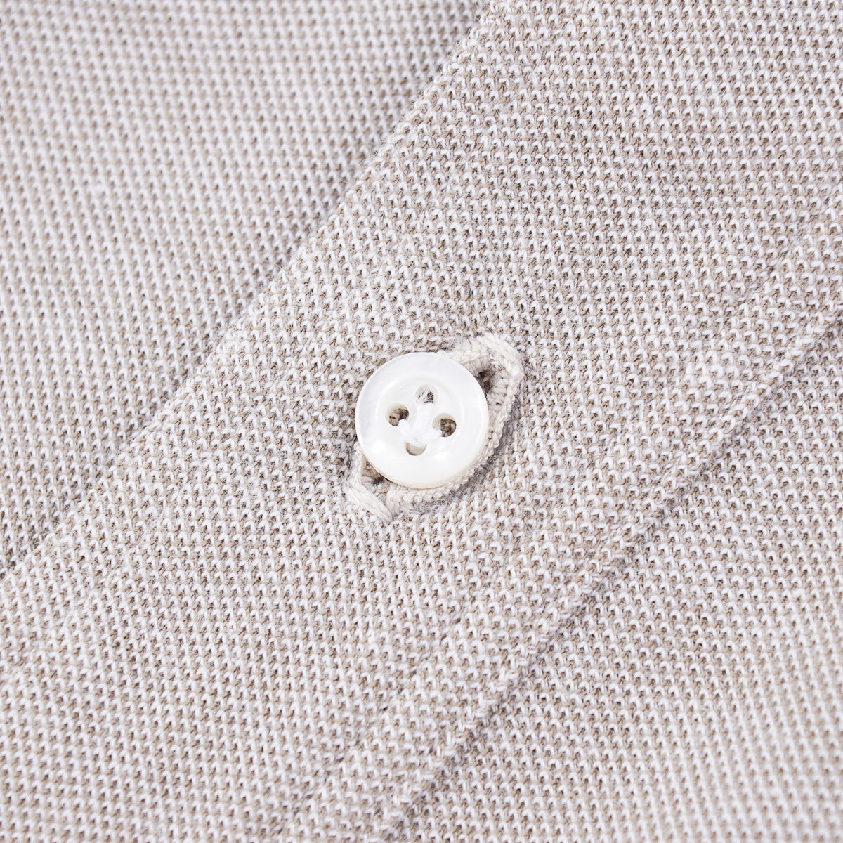 Isaia Long Sleeve Pique Cotton Polo