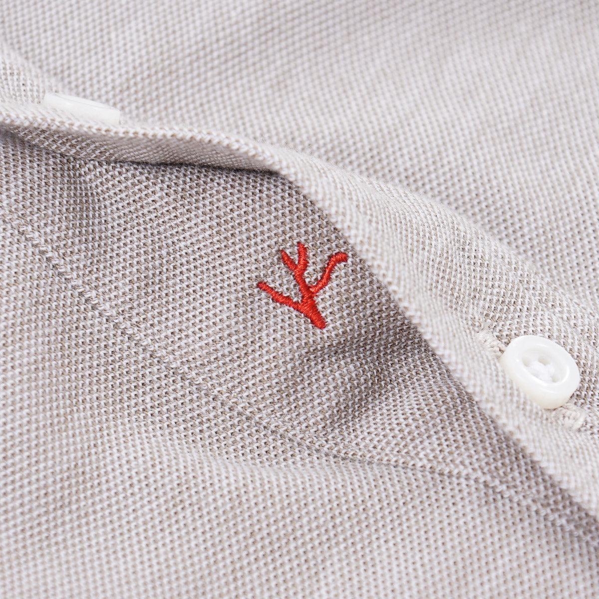 Isaia Long Sleeve Pique Cotton Polo