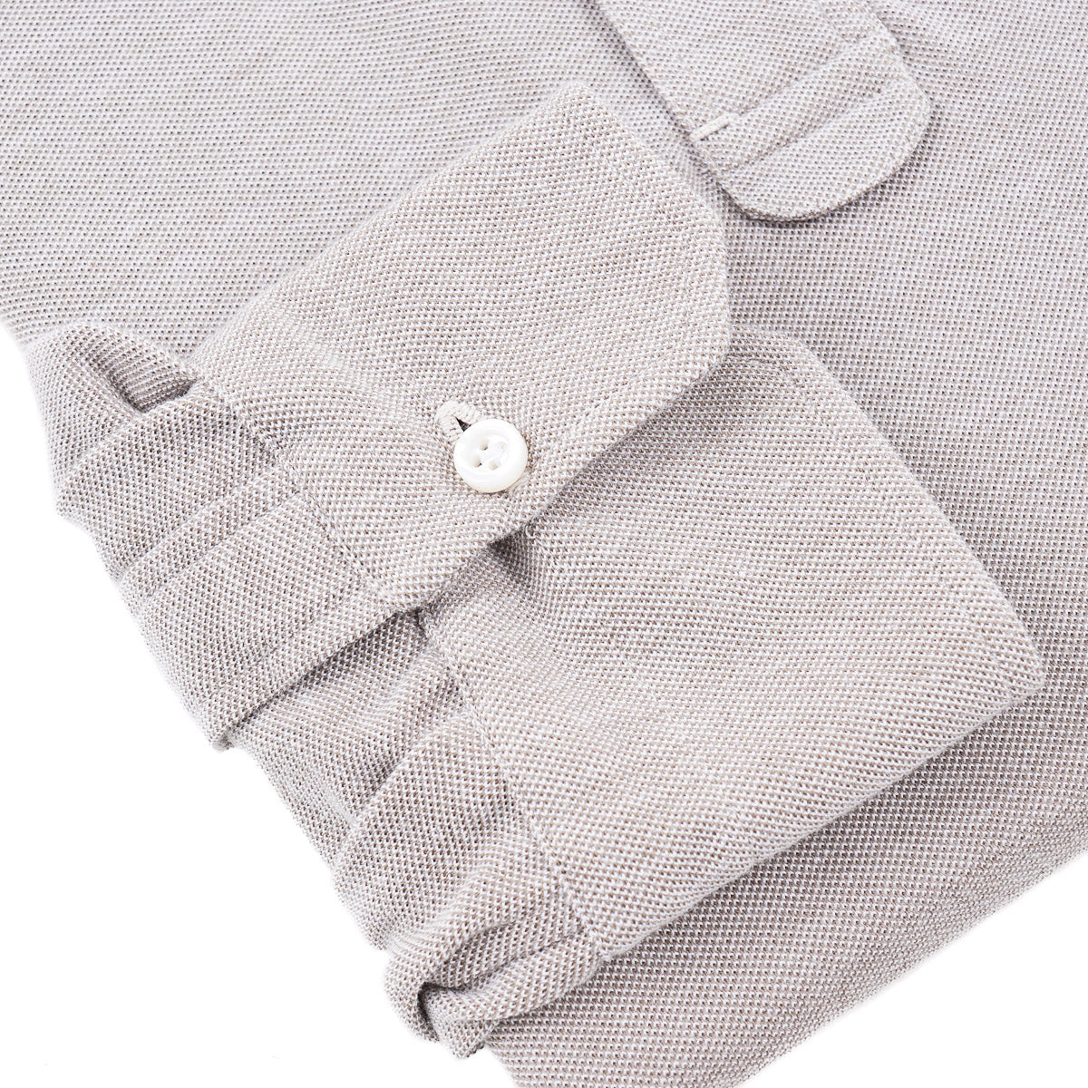 Isaia Long Sleeve Pique Cotton Polo