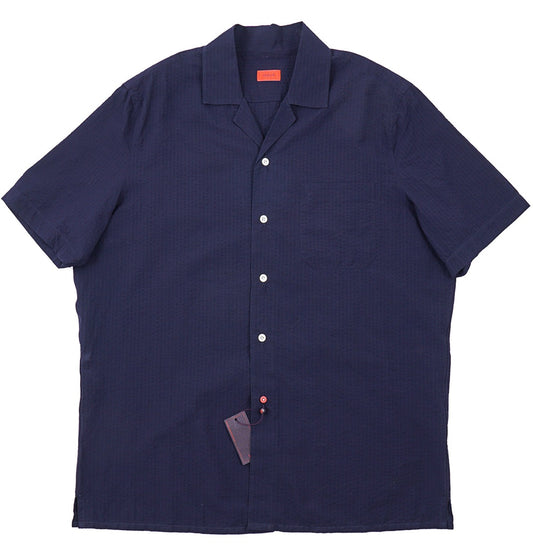 Isaia Seersucker Shirt with Camp Collar - Top Shelf Apparel