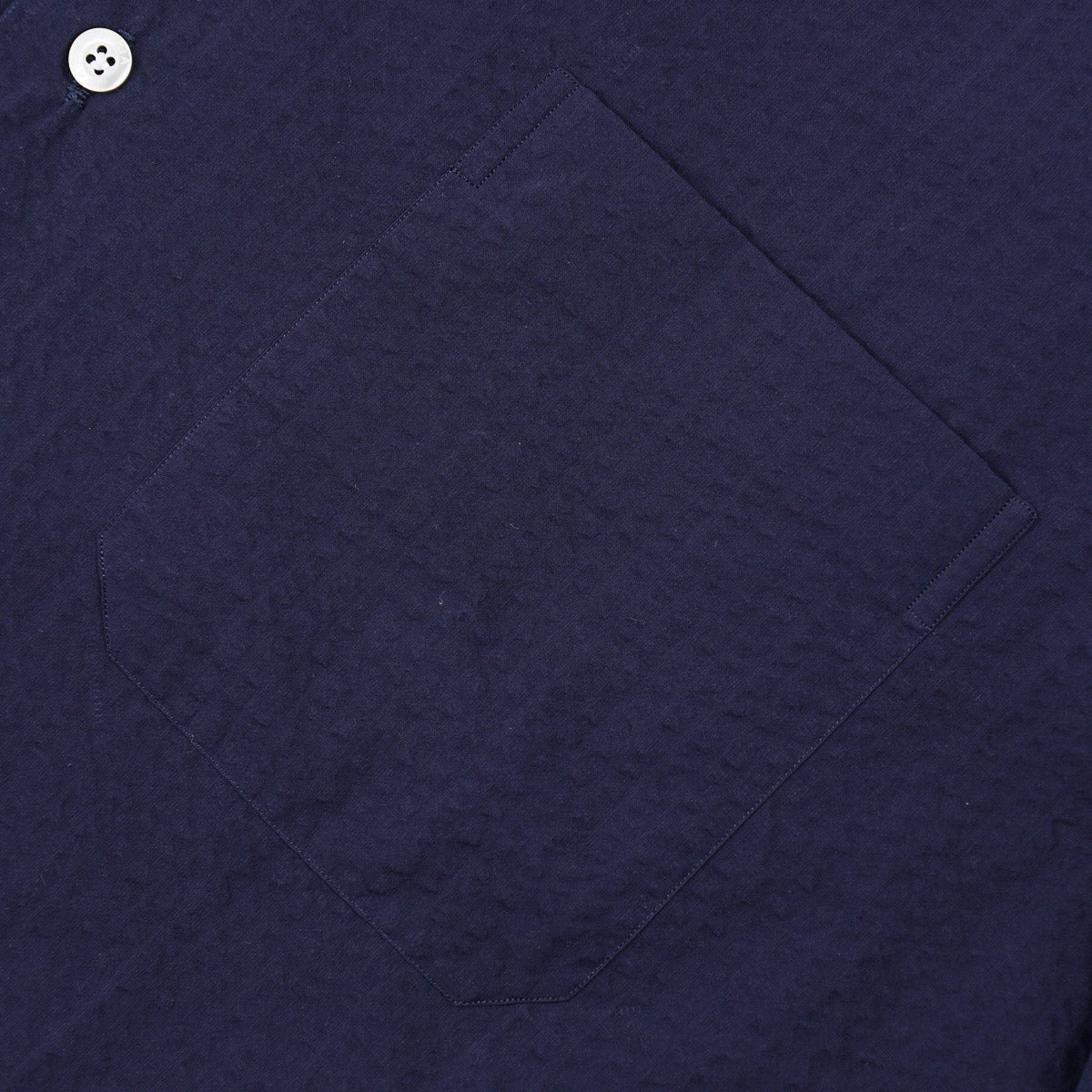 Isaia Seersucker Shirt with Camp Collar