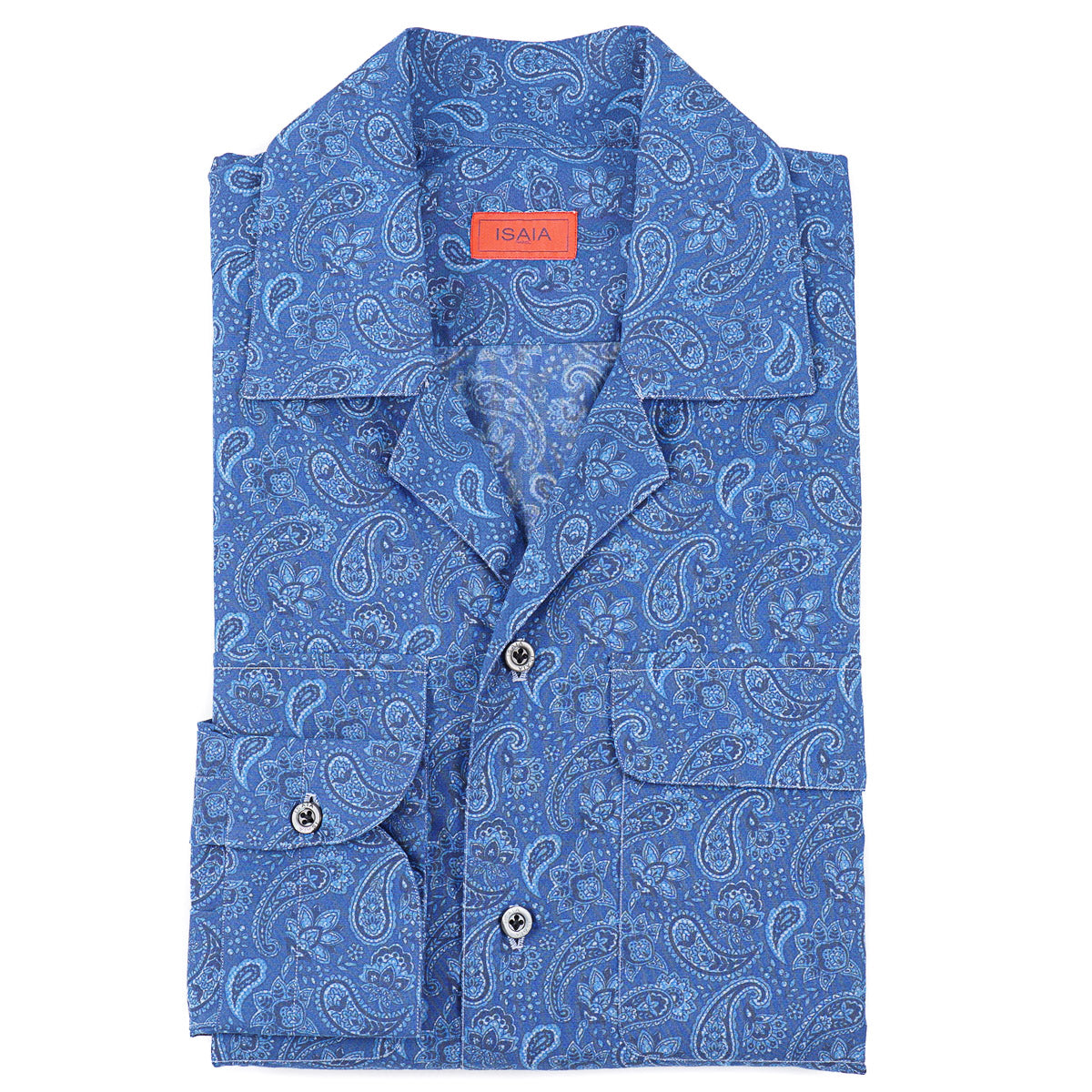 Isaia Printed Shirt with Camp Collar
