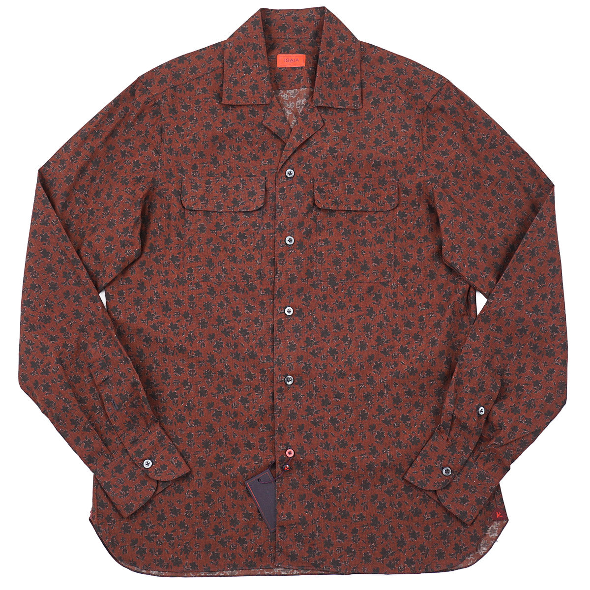 Isaia Printed Shirt with Camp Collar