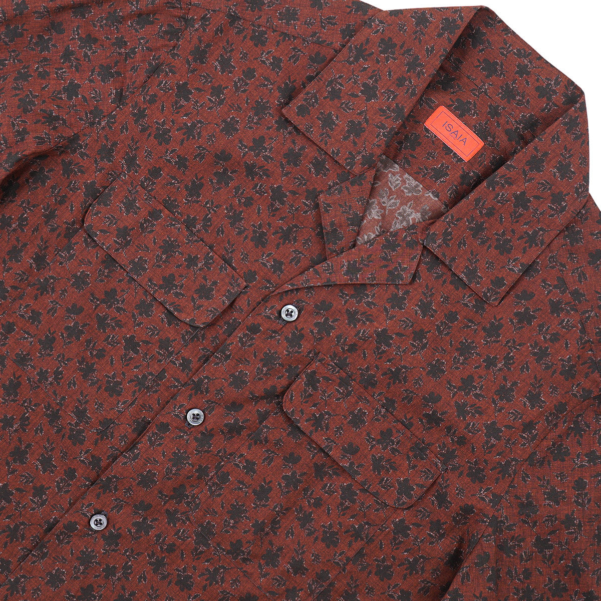 Isaia Printed Shirt with Camp Collar