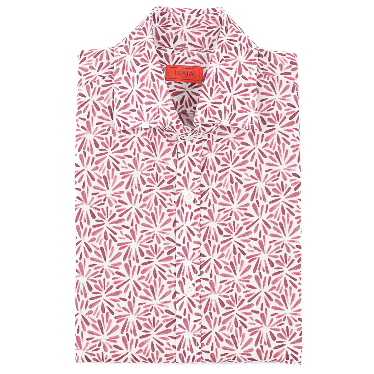 Isaia Short Sleeve Cotton Sport Shirt