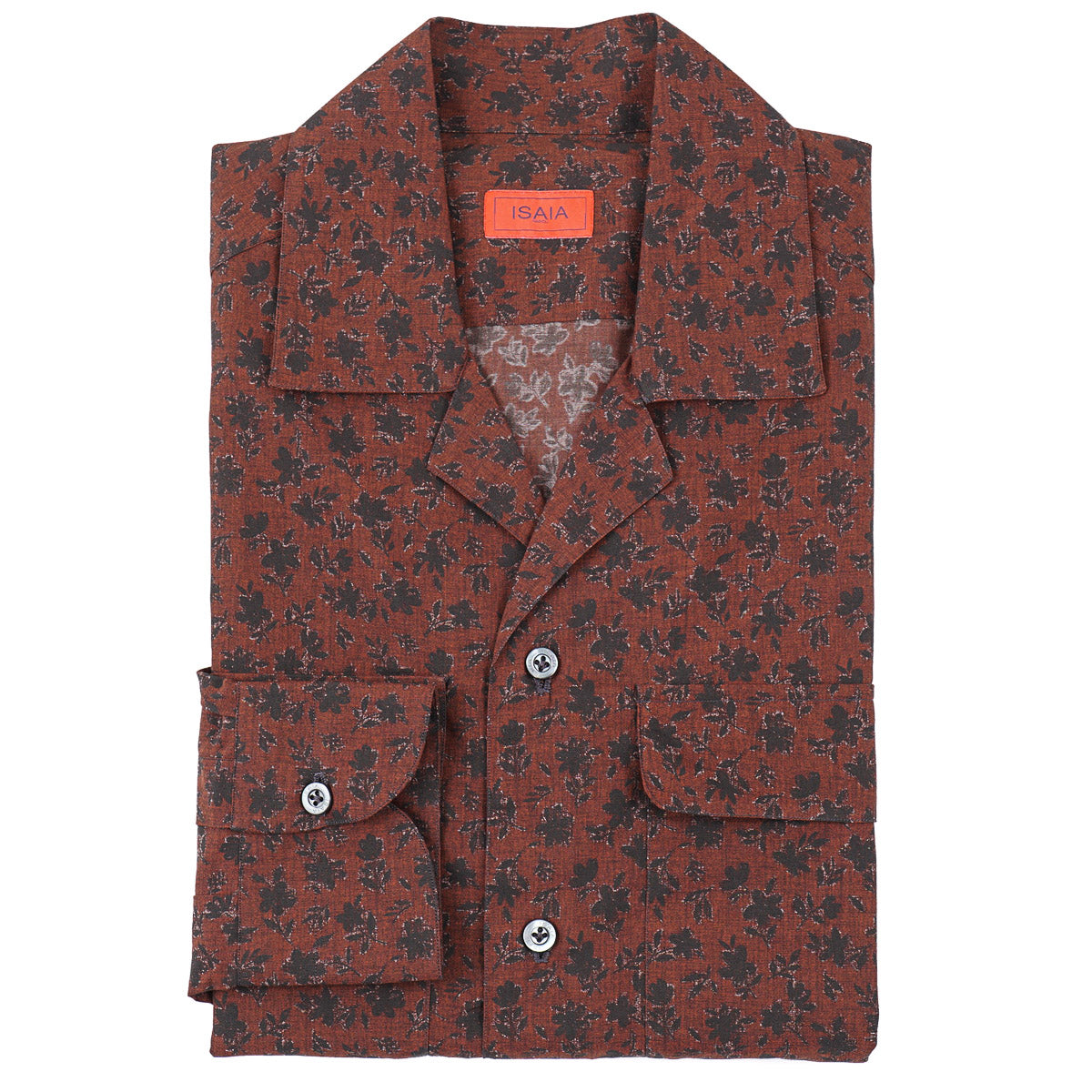 Isaia Printed Shirt with Camp Collar