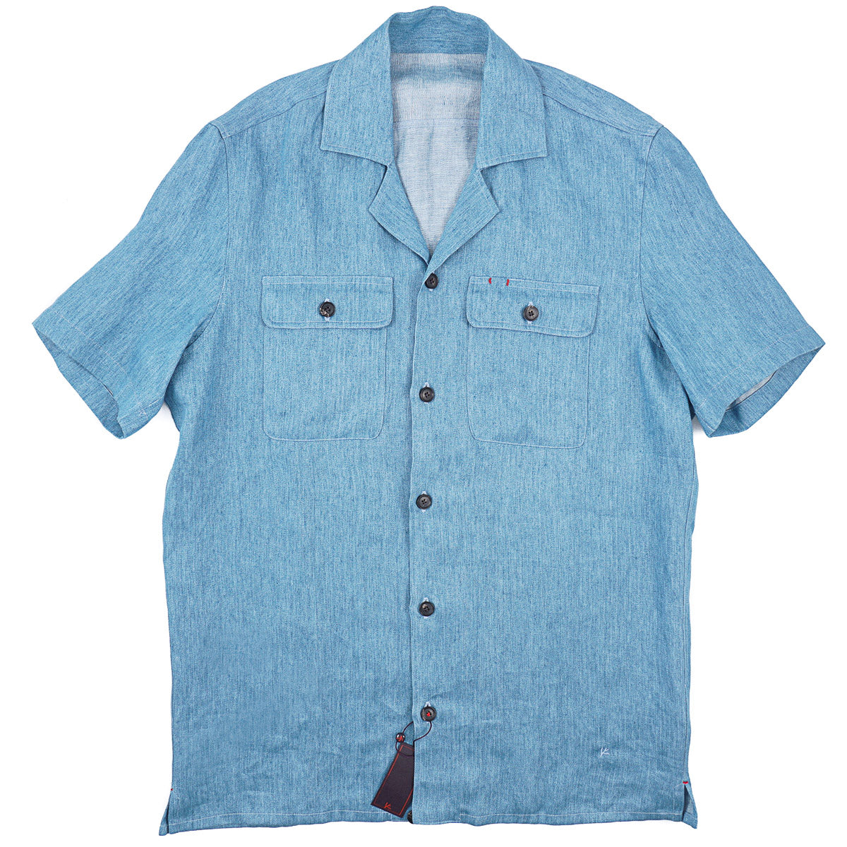 Isaia Short-Sleeve Linen Overshirt