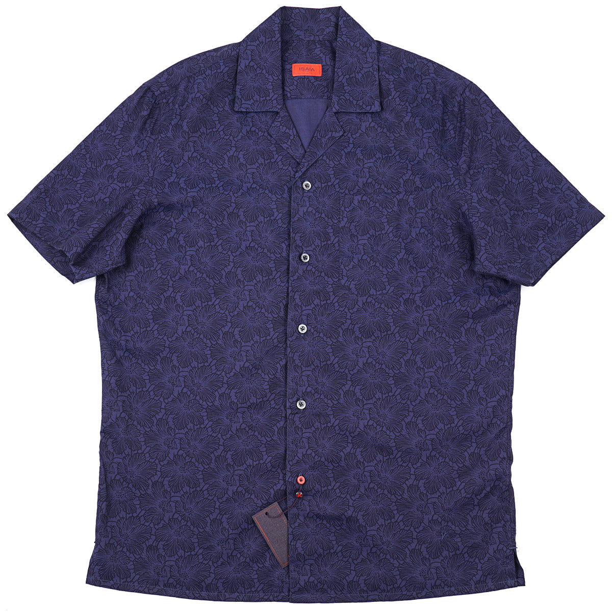 Isaia Printed Shirt with Camp Collar