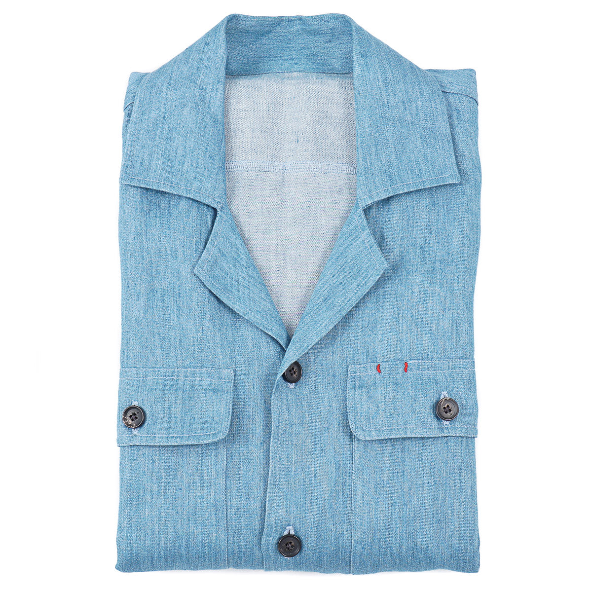 Isaia Short-Sleeve Linen Overshirt