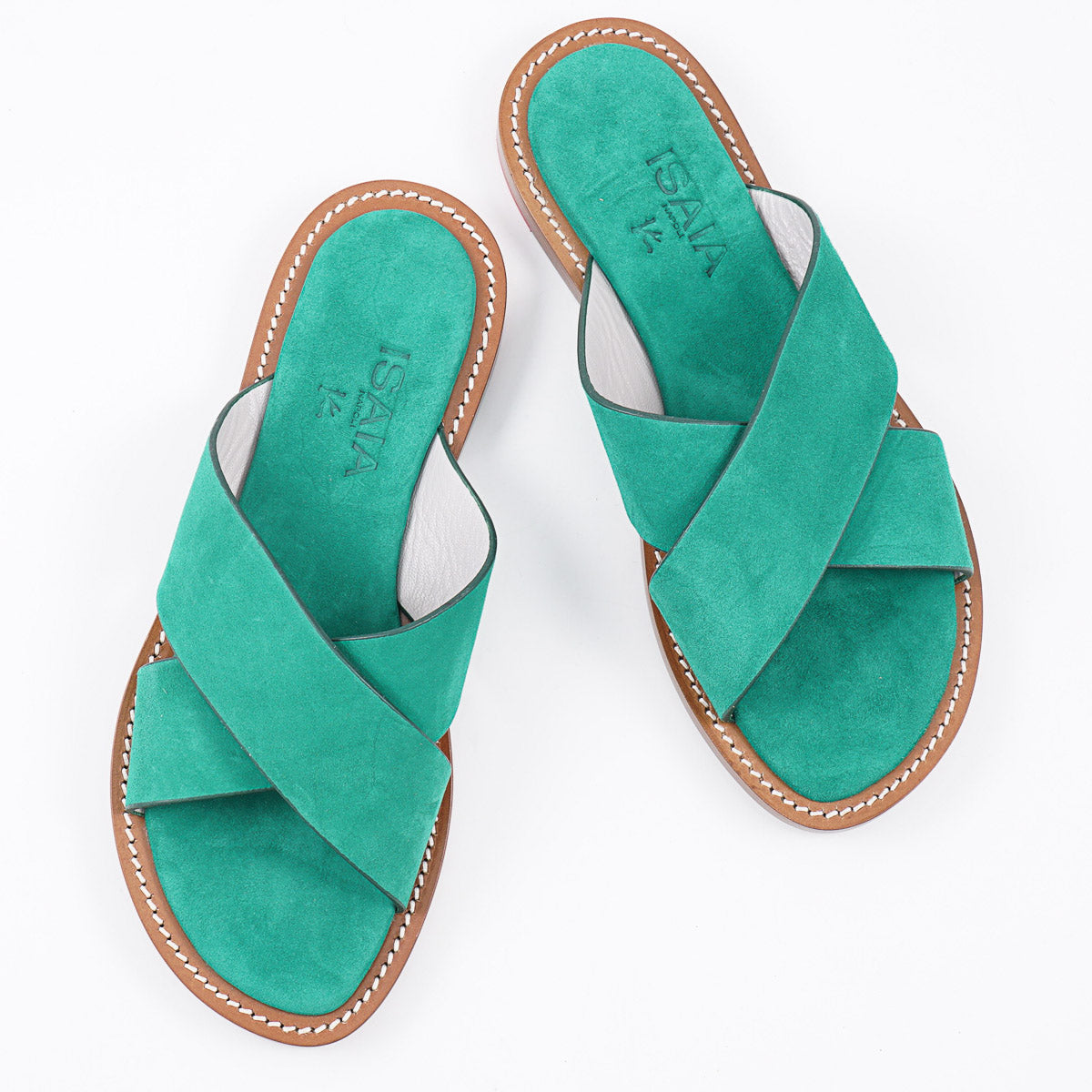 Isaia Nappa Suede Slide Sandals