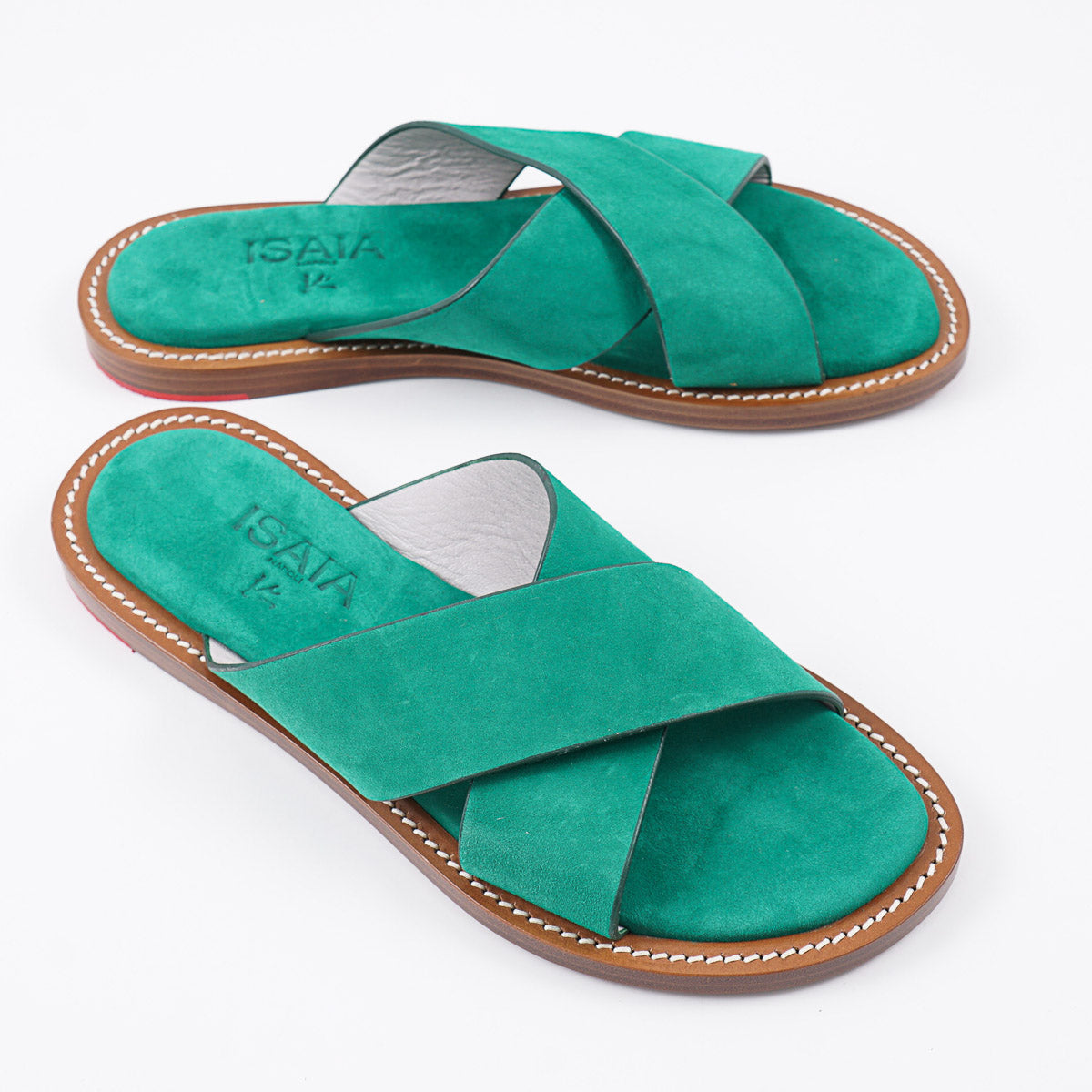 Isaia Nappa Suede Slide Sandals