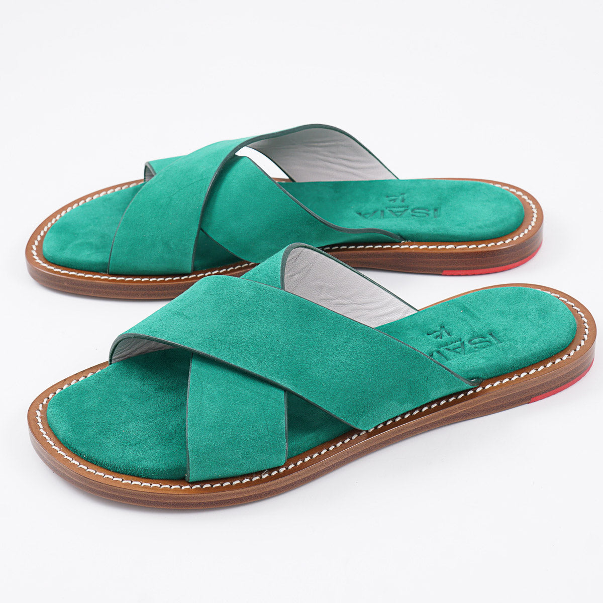 Isaia Nappa Suede Slide Sandals