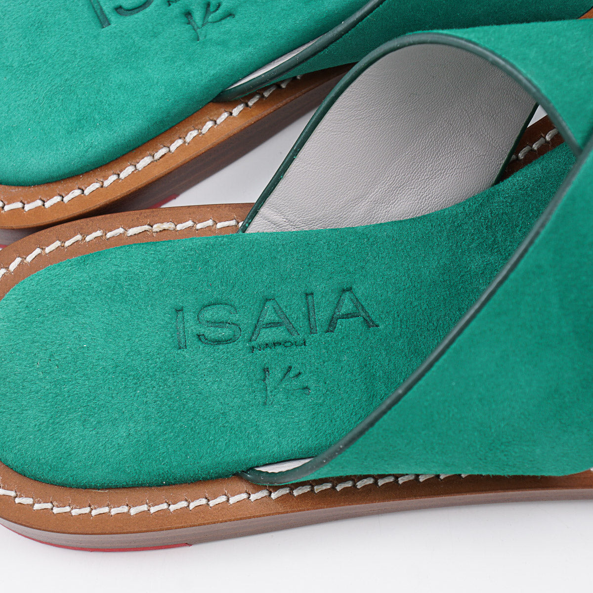 Isaia Nappa Suede Slide Sandals