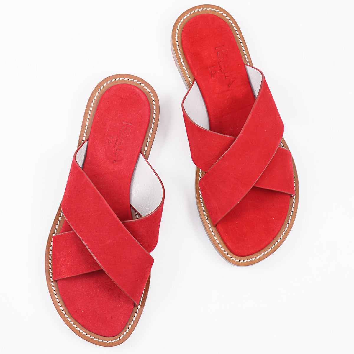 Isaia Nappa Suede Slide Sandals