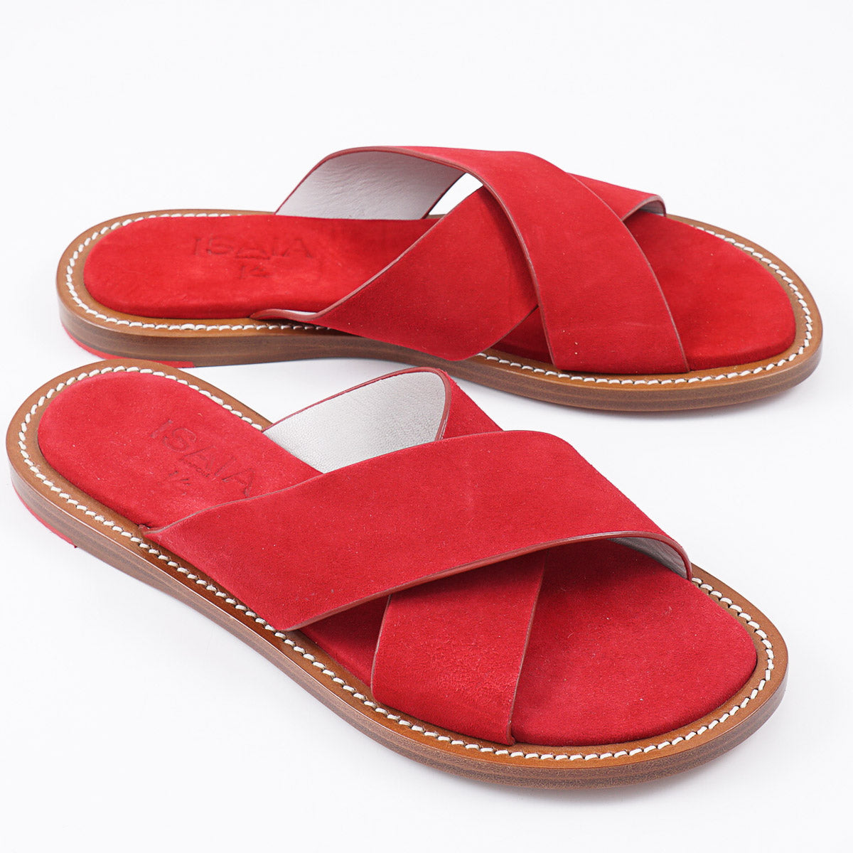 Isaia Nappa Suede Slide Sandals
