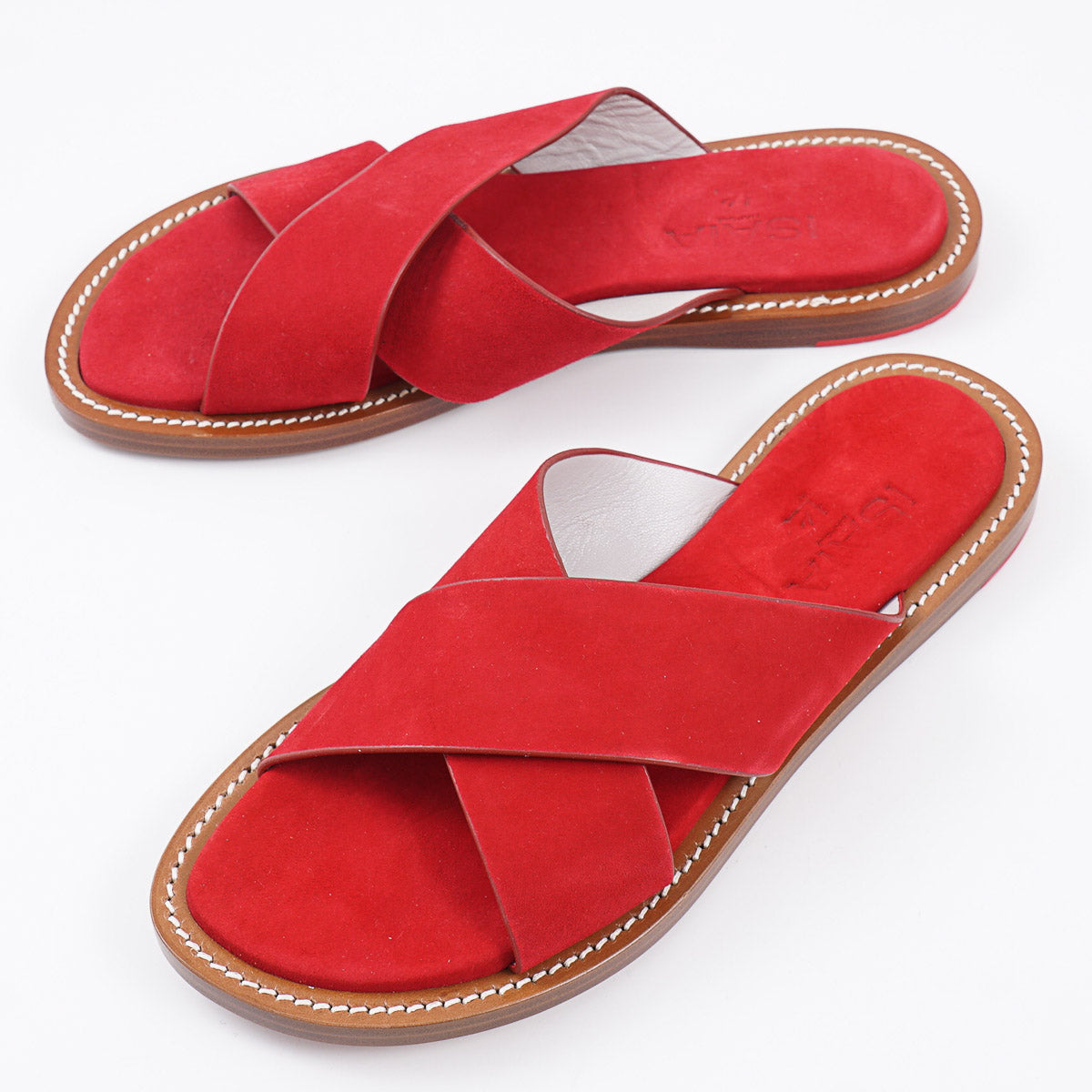 Isaia Nappa Suede Slide Sandals